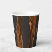 Verbrand Sinaasappel Agaat Gold Glitter Dark 50th  Papieren Bekers (Links)