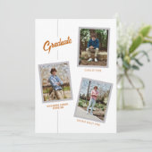 Verbrand Sinaasappel Angled Four-Photo Afstudeerde Kaart (Staand voorkant)