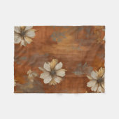 Verbrand Sinaasappel Beige Grey Boerderij Bloemen  Fleece Deken (Voorkant (Horizontaal))