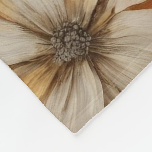 Verbrand Sinaasappel Beige Grey Boerderij Bloemen  Fleece Deken (Hoek)