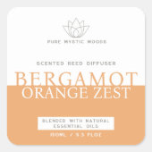 Verbrand sinaasappel bergamot riet diffuser produc vierkante sticker (Voorkant)