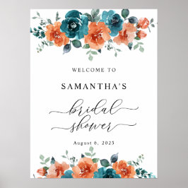 Verbrand Sinaasappel Blauwgroen Blauw Vrijgezellen Poster