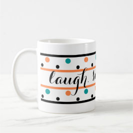 Verbrand Sinaasappel Blauwgroen Groene Polka Dots  Koffiemok