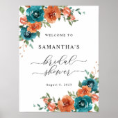 Verbrand Sinaasappel Blauwgroen Vrijgezellenfeest  Poster (Voorkant)