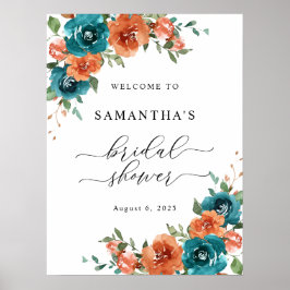 Verbrand Sinaasappel Blauwgroen Vrijgezellenfeest  Poster