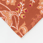  verbrand sinaasappel bloemen fleece deken (Hoek)