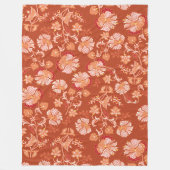  verbrand sinaasappel bloemen fleece deken (Voorkant)