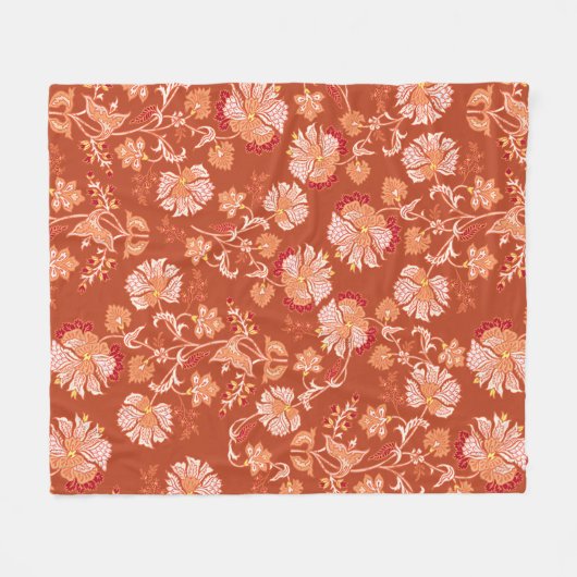  verbrand sinaasappel bloemen fleece deken (Voorkant (Horizontaal))