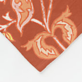  verbrand sinaasappel bloemen fleece deken (Hoek)