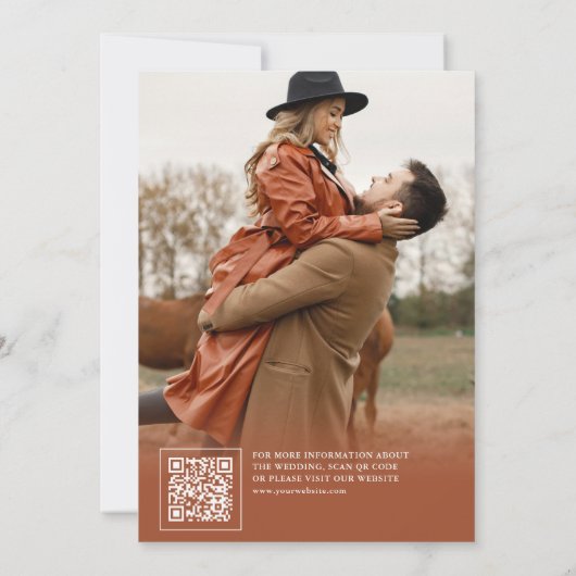 Verbrand Sinaasappel Bloemen Herfst Herfst Herfst Save The Date (Achterkant)