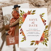 Verbrand Sinaasappel Bloemen Herfst Herfst Herfst Save The Date