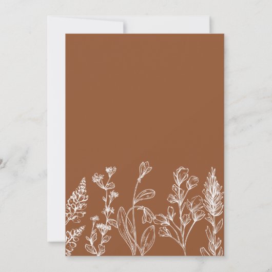 Verbrand Sinaasappel Bloemen Huwelijksuitnodiginge Kaart (Achterkant)