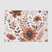 Verbrand Sinaasappel Bloemen op Wit Tissuepapier (Voorkant)