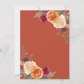 Verbrand Sinaasappel Bloemen Pompoen Navy Wedding Save The Date (Achterkant)