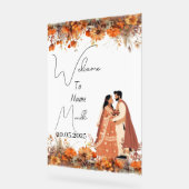 Verbrand sinaasappel bloemenacryl Mendhi teken Acryl Bord (Hoek)