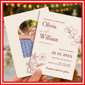 Verbrand Sinaasappel Boho bruiloft Kaart