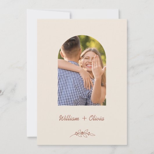 Verbrand Sinaasappel Boho bruiloft Kaart (Achterkant)