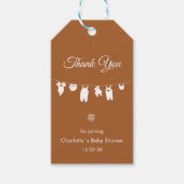 Verbrand Sinaasappel Boho Elegant Dank u Baby show Cadeaulabel (Voorkant)