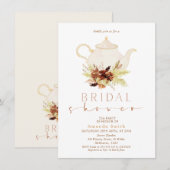 Verbrand Sinaasappel Boho Floral Tea Party Vrijgez Kaart (Voorkant / Achterkant)