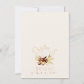 Verbrand Sinaasappel Boho Floral Tea Party Vrijgez Kaart (Achterkant)