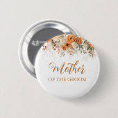 Verbrand Sinaasappel Boho Herfst Bloemenmoeder van Ronde Button 5,7 Cm (Voorkant /achterkant)
