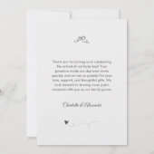 Verbrand Sinaasappel Boho Minimalistisch Baby show Bedankkaart (Achterkant)