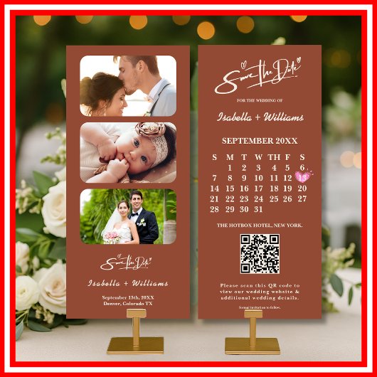 Verbrand Sinaasappel Boho Terracotta bruiloft Save