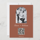 Verbrand Sinaasappel Boho Terracotta bruiloft Save Save The Date (Achterkant)