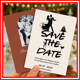 Verbrand Sinaasappel Boho Terracotta bruiloft Save Save The Date