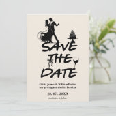 Verbrand Sinaasappel Boho Terracotta bruiloft Save The Date (Staand voorkant)