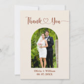 Verbrand Sinaasappel Boho Terracotta Rustiek Huwel Bedankkaart (Voorkant)