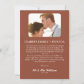 Verbrand Sinaasappel Boho Terracotta Rustiek Huwel Bedankkaart (Achterkant)