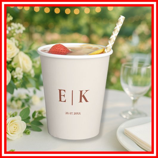 Verbrand Sinaasappel Boho Terracotta Rustiek Huwel Papieren Bekers