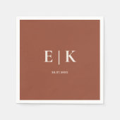 Verbrand Sinaasappel Boho Terracotta Rustiek Huwel Servet (Voorkant)