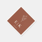 Verbrand Sinaasappel Boho Terracotta Wildflower We Servet (Hoek)