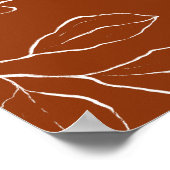 Verbrand Sinaasappel Botanische Bloemen Baby showe Poster (Hoek)