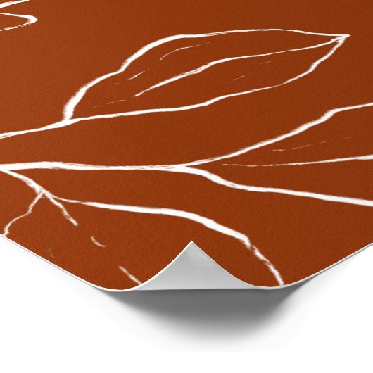 Verbrand Sinaasappel Botanische Bloemen Baby showe Poster (Hoek)