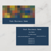 Verbrand Sinaasappel, Browns, Navy Abstract Visite Visitekaartje (Voorkant / Achterkant)