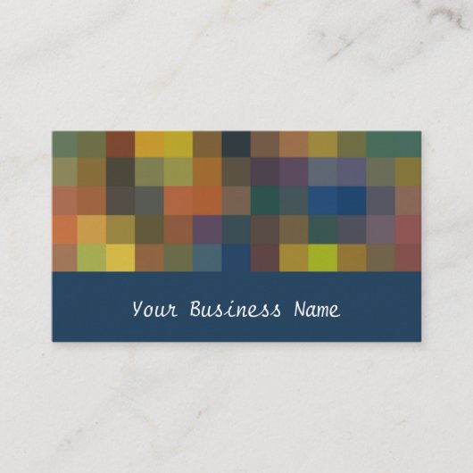 Verbrand Sinaasappel, Browns, Navy Abstract Visite Visitekaartje (Voorkant)