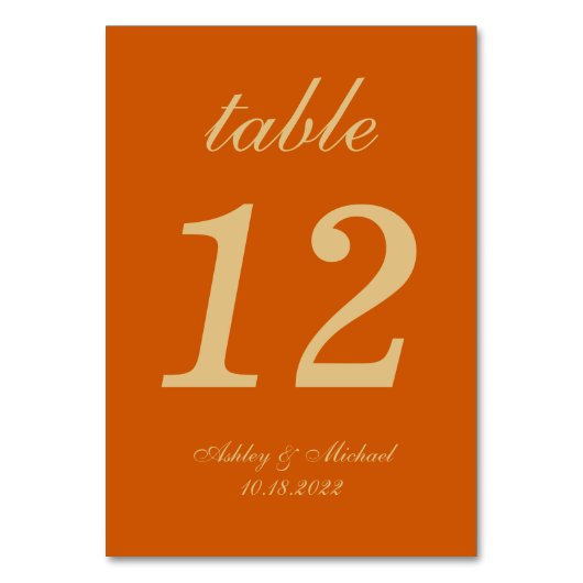 Verbrand Sinaasappel Bruiloft Eenvoudig Gouden Gee Kaart (Achterkant)