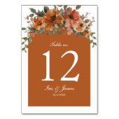 Verbrand Sinaasappel Bruin Bloemen bruiloft Vrijge Kaart (Voorkant)