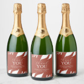 Verbrand Sinaasappel Champagne trouwstickers Sparkling Wijnetiket (Flessen)