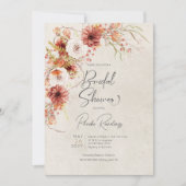 Verbrand Sinaasappel & Cream Boho Bloemen Vrijgeze Kaart (Voorkant)