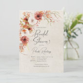 Verbrand Sinaasappel & Cream Boho Bloemen Vrijgeze Kaart (Staand voorkant)