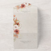 Verbrand Sinaasappel & Cream Boho Bloemendiner All In One Uitnodiging (Buitenkant)