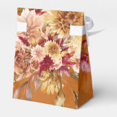 Verbrand Sinaasappel Dahlia Flowers Bruiloft Bedankdoosjes (Achterkant)