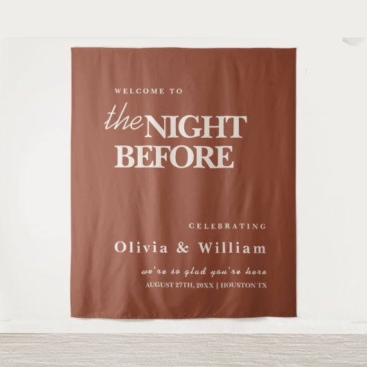 Verbrand Sinaasappel de nacht voor de bruiloft ach Wandkleed (Voorkant)