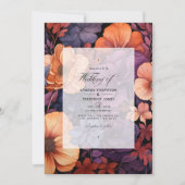 Verbrand Sinaasappel, Donker Paarse en Zwarte Bloe Kaart (Voorkant)