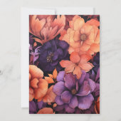 Verbrand Sinaasappel, Donker Paarse en Zwarte Bloe Kaart (Achterkant)