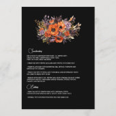 Verbrand Sinaasappel, Donker Paarse en Zwarte Bloe Menu (Achterkant)